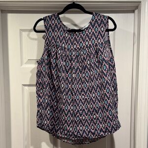 Sonoma Geometric Sleeveless Blouse - Pink and Blue